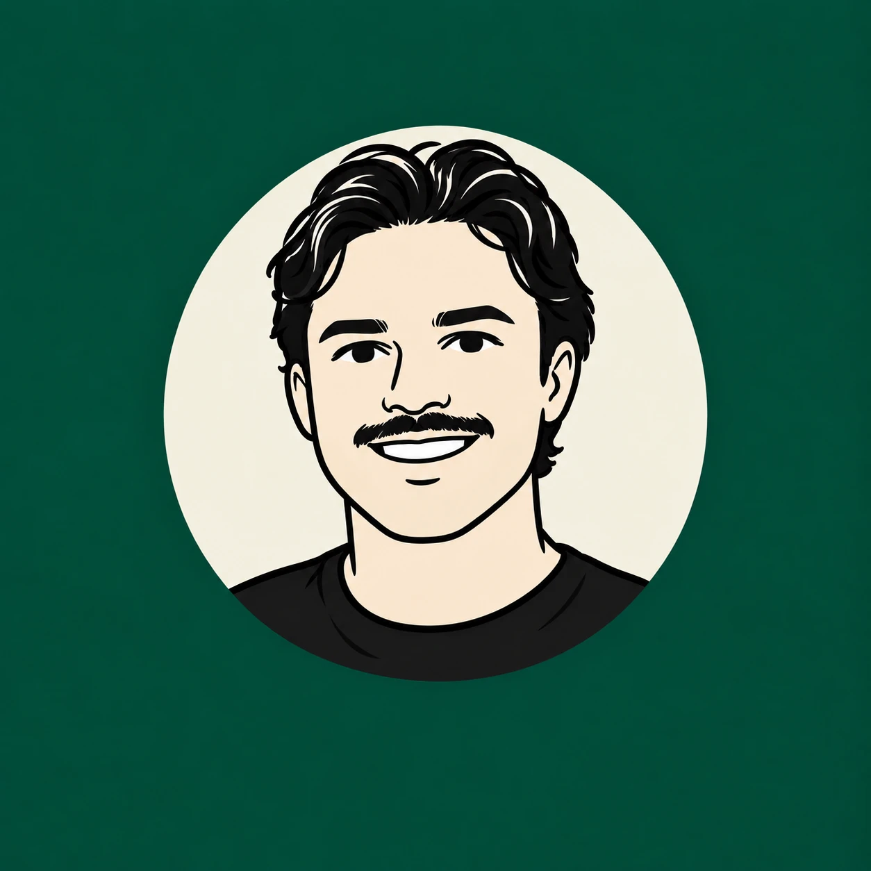 Ilustração do rosto de Gabriel Ecard
